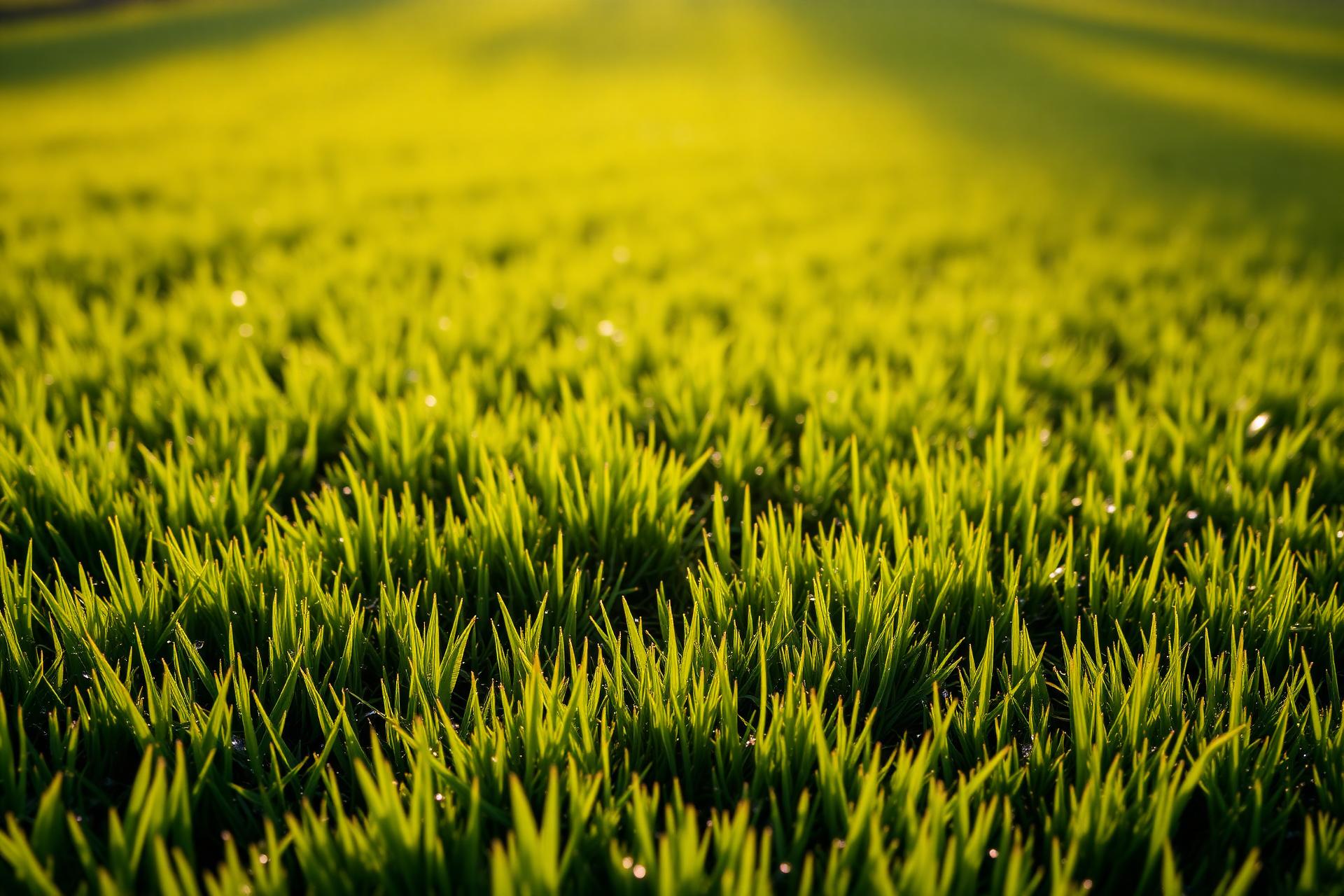 Freshly mowed green lawn
